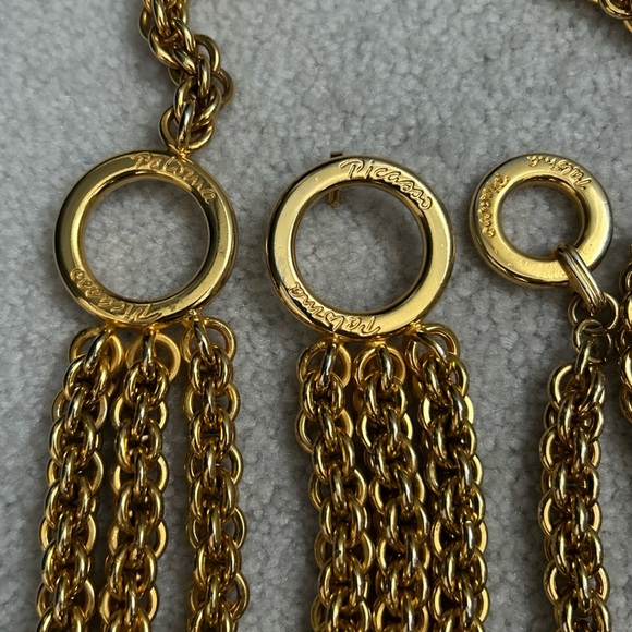 Paloma Picasso Three Tiered Heavy Gold Plated Chain Belt - Picture 3 of 8